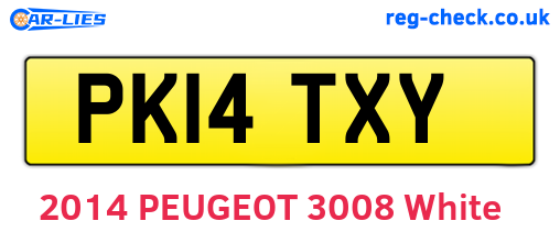 PK14TXY are the vehicle registration plates.