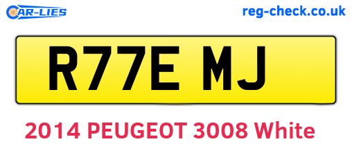 R77EMJ are the vehicle registration plates.