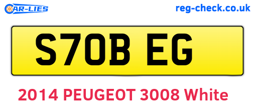 S70BEG are the vehicle registration plates.