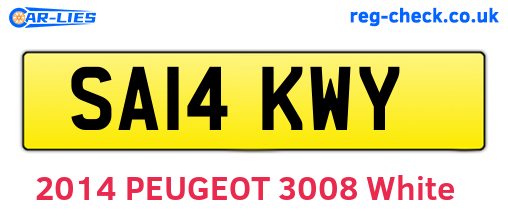 SA14KWY are the vehicle registration plates.