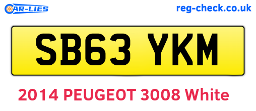 SB63YKM are the vehicle registration plates.