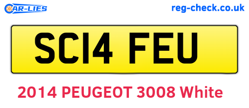SC14FEU are the vehicle registration plates.