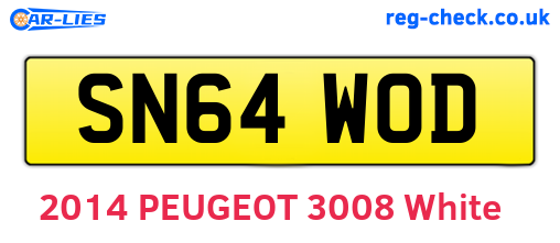 SN64WOD are the vehicle registration plates.