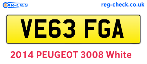 VE63FGA are the vehicle registration plates.