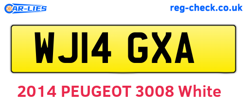 WJ14GXA are the vehicle registration plates.