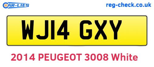 WJ14GXY are the vehicle registration plates.