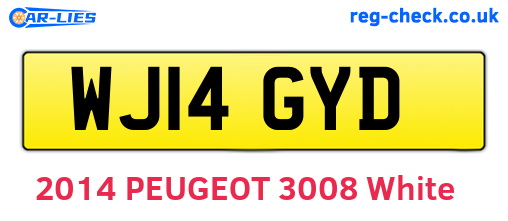 WJ14GYD are the vehicle registration plates.