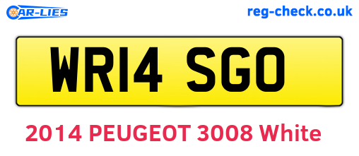 WR14SGO are the vehicle registration plates.