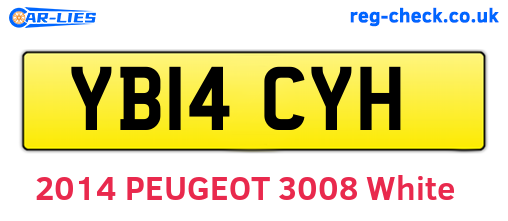 YB14CYH are the vehicle registration plates.