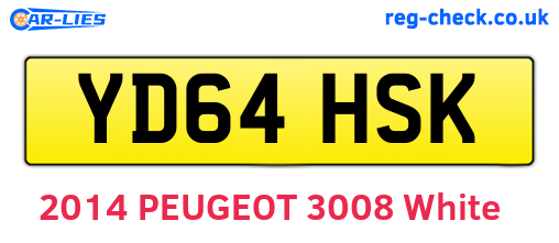 YD64HSK are the vehicle registration plates.