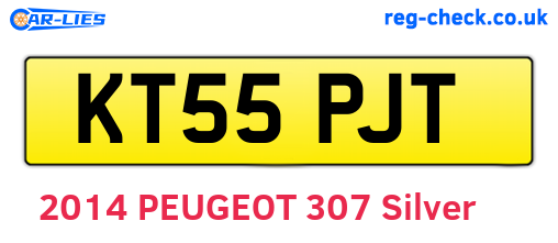 KT55PJT are the vehicle registration plates.