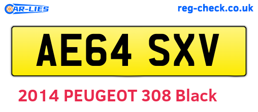 AE64SXV are the vehicle registration plates.