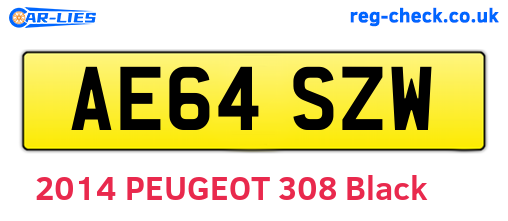 AE64SZW are the vehicle registration plates.