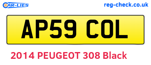 AP59COL are the vehicle registration plates.