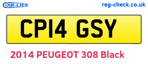 CP14GSY are the vehicle registration plates.
