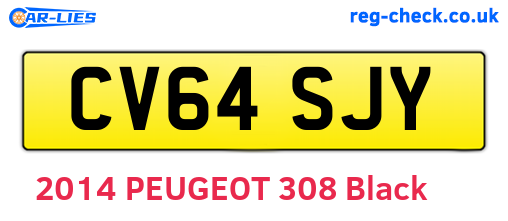 CV64SJY are the vehicle registration plates.