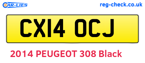 CX14OCJ are the vehicle registration plates.