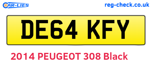 DE64KFY are the vehicle registration plates.