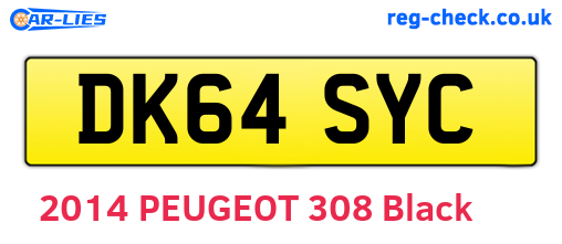 DK64SYC are the vehicle registration plates.