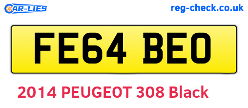 FE64BEO are the vehicle registration plates.