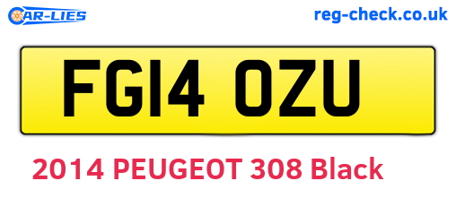 FG14OZU are the vehicle registration plates.