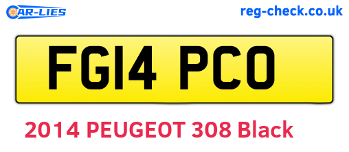 FG14PCO are the vehicle registration plates.