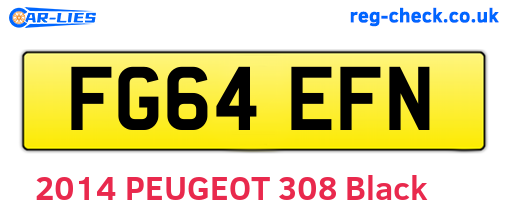 FG64EFN are the vehicle registration plates.