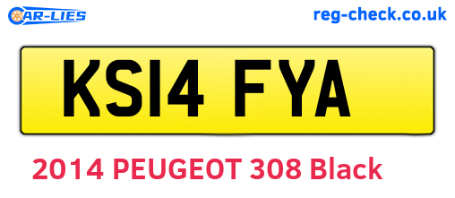 KS14FYA are the vehicle registration plates.