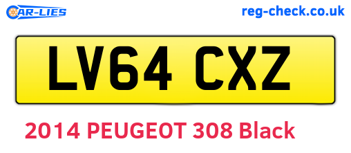 LV64CXZ are the vehicle registration plates.
