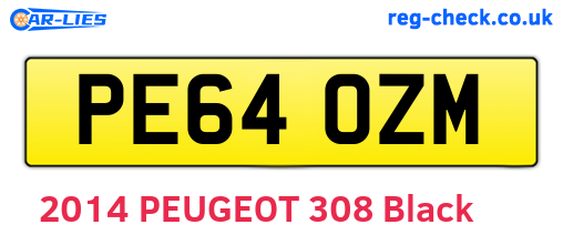 PE64OZM are the vehicle registration plates.