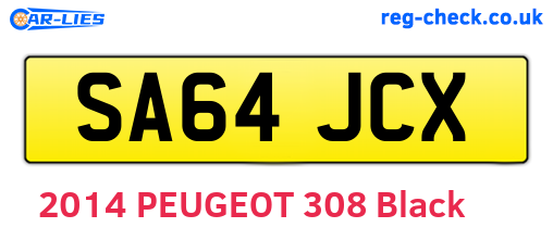 SA64JCX are the vehicle registration plates.
