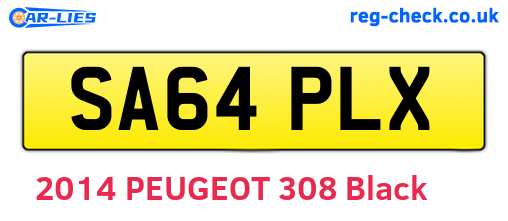 SA64PLX are the vehicle registration plates.