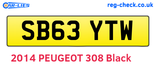 SB63YTW are the vehicle registration plates.