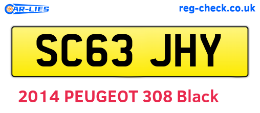 SC63JHY are the vehicle registration plates.