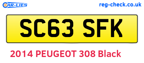 SC63SFK are the vehicle registration plates.