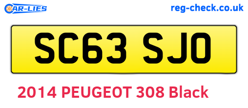 SC63SJO are the vehicle registration plates.