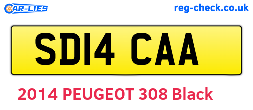 SD14CAA are the vehicle registration plates.