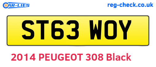 ST63WOY are the vehicle registration plates.