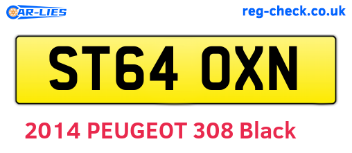 ST64OXN are the vehicle registration plates.