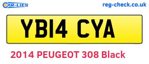 YB14CYA are the vehicle registration plates.