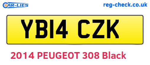 YB14CZK are the vehicle registration plates.