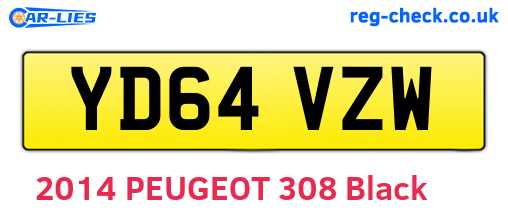 YD64VZW are the vehicle registration plates.