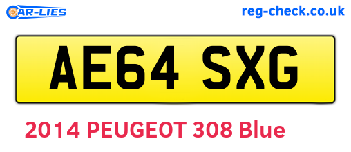 AE64SXG are the vehicle registration plates.
