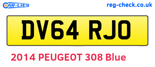 DV64RJO are the vehicle registration plates.