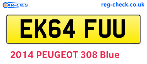 EK64FUU are the vehicle registration plates.
