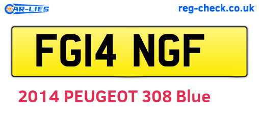 FG14NGF are the vehicle registration plates.