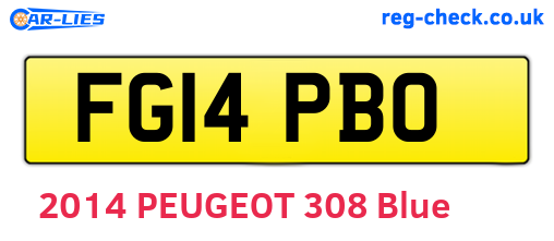 FG14PBO are the vehicle registration plates.