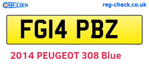 FG14PBZ are the vehicle registration plates.