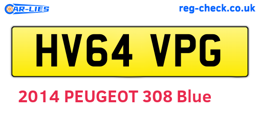 HV64VPG are the vehicle registration plates.
