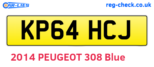 KP64HCJ are the vehicle registration plates.